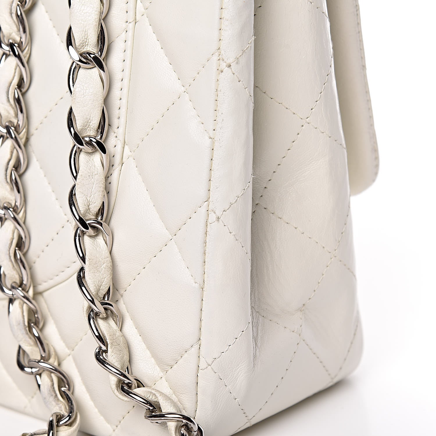 Chanel Lambskin Quilted Jumbo Single Flap White 16 of 19