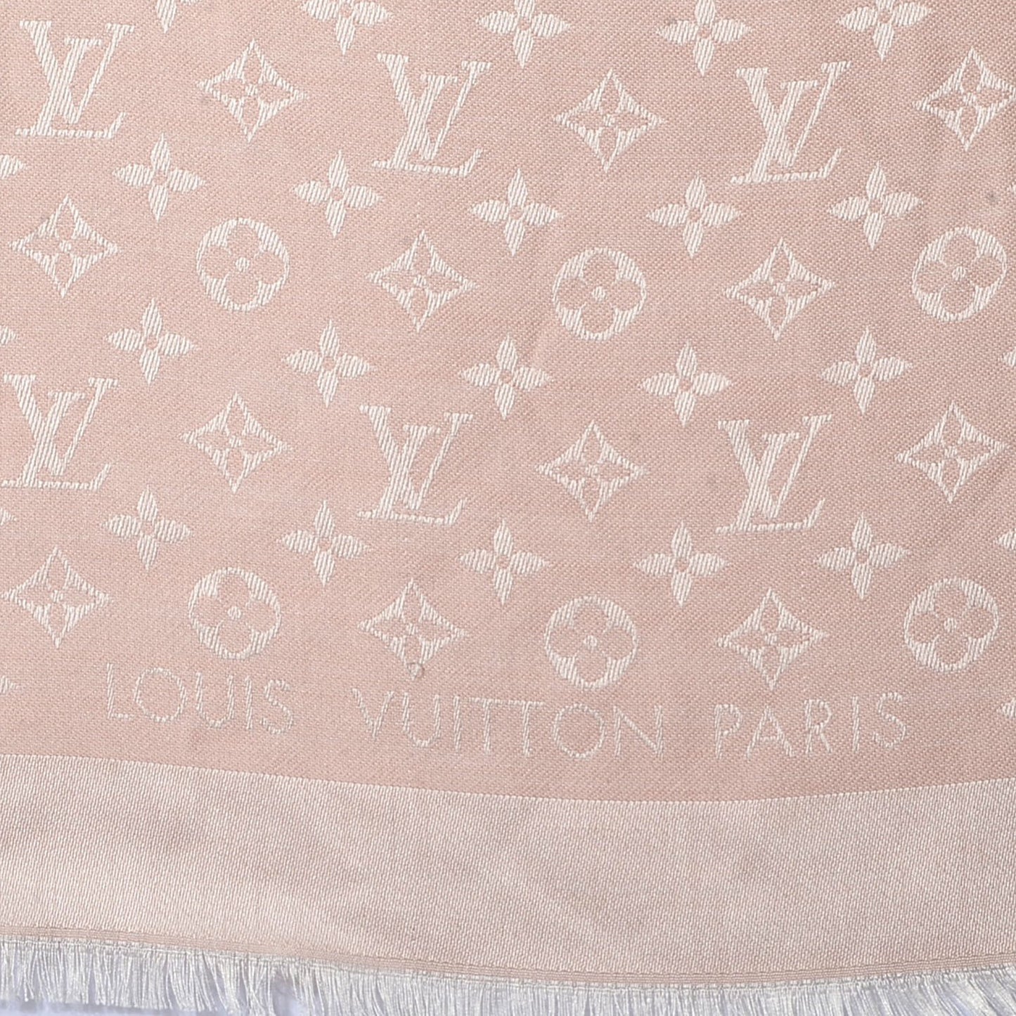Silk Wool Monogram Denim Shawl Rose