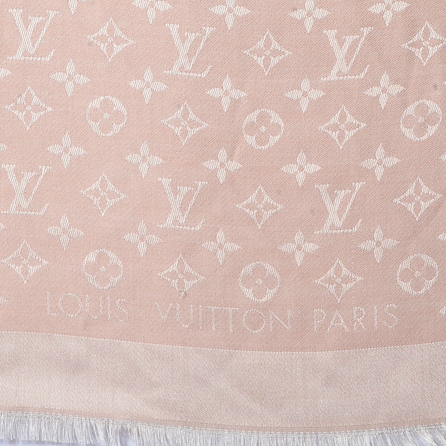 Louis Vuitton Silk Wool Monogram Denim Shawl Rose 4 of 5