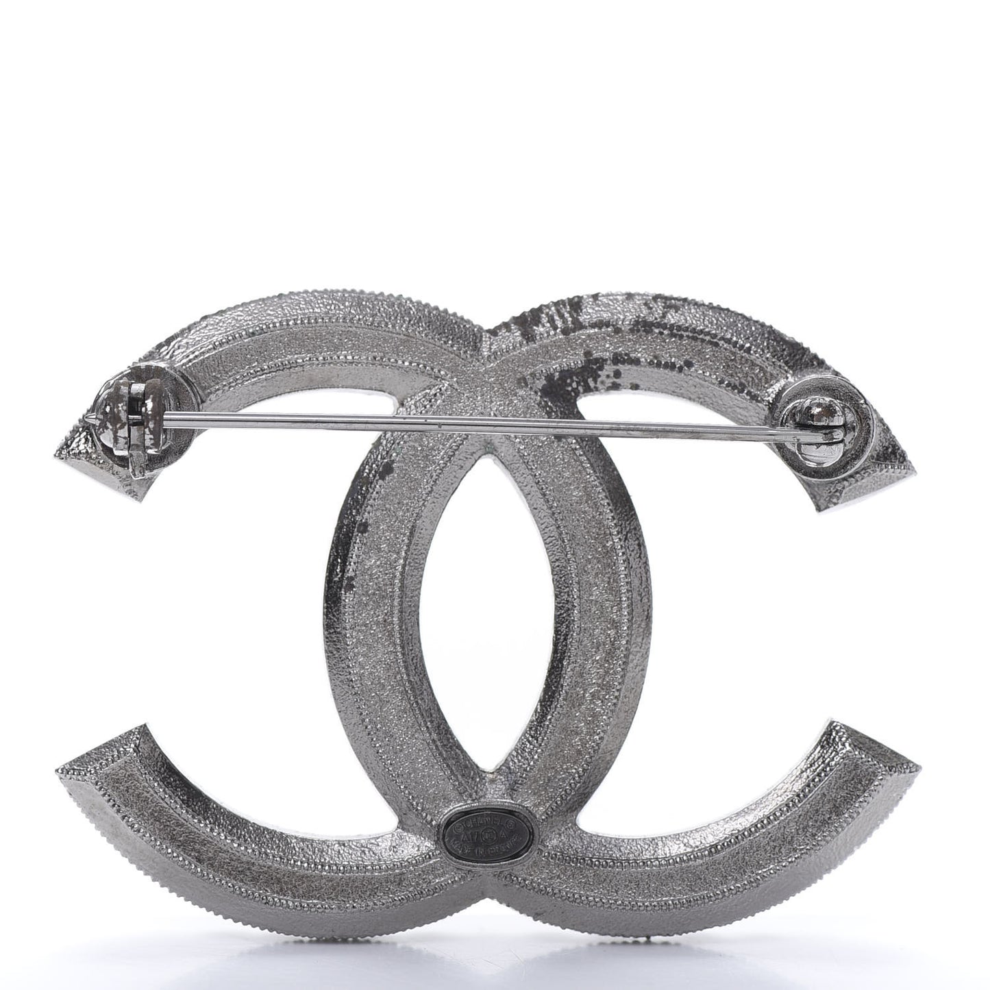 Ruthenium Pearl CC Brooch Dark Grey