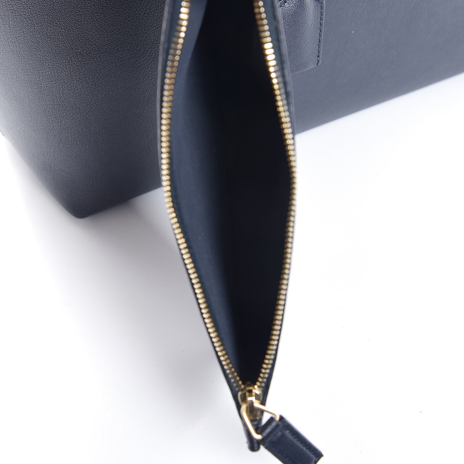 Saint Laurent Calfskin Large Shopping Tote Deep Marine 9 of 9