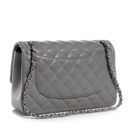 Chanel Caviar Jumbo Double Flap Grey 3 of 8