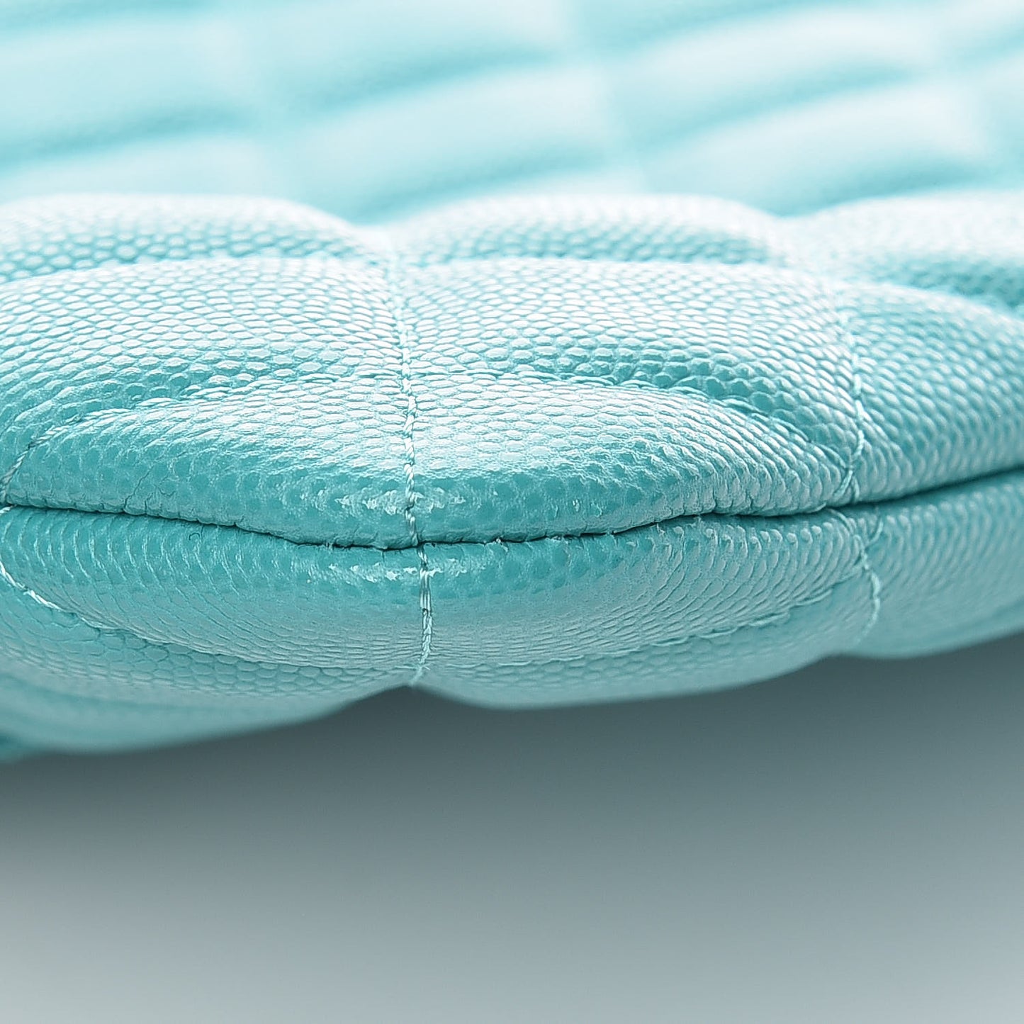 Caviar Quilted Large Cosmetic Case Turquoise