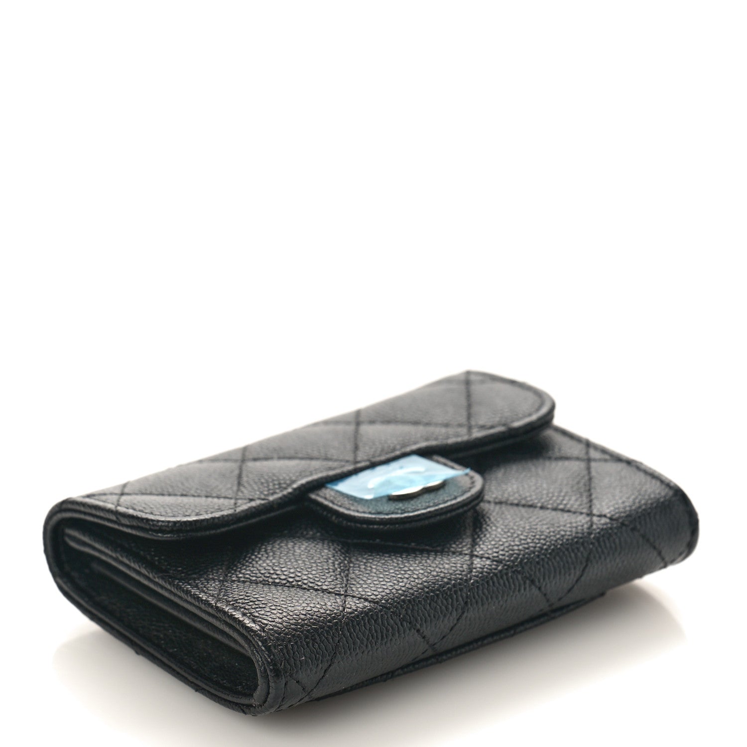 Chanel Caviar Quilted Flap Card Holder Wallet Black 4 of 10