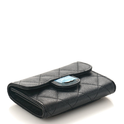 Chanel Caviar Quilted Flap Card Holder Wallet Black 4 of 10