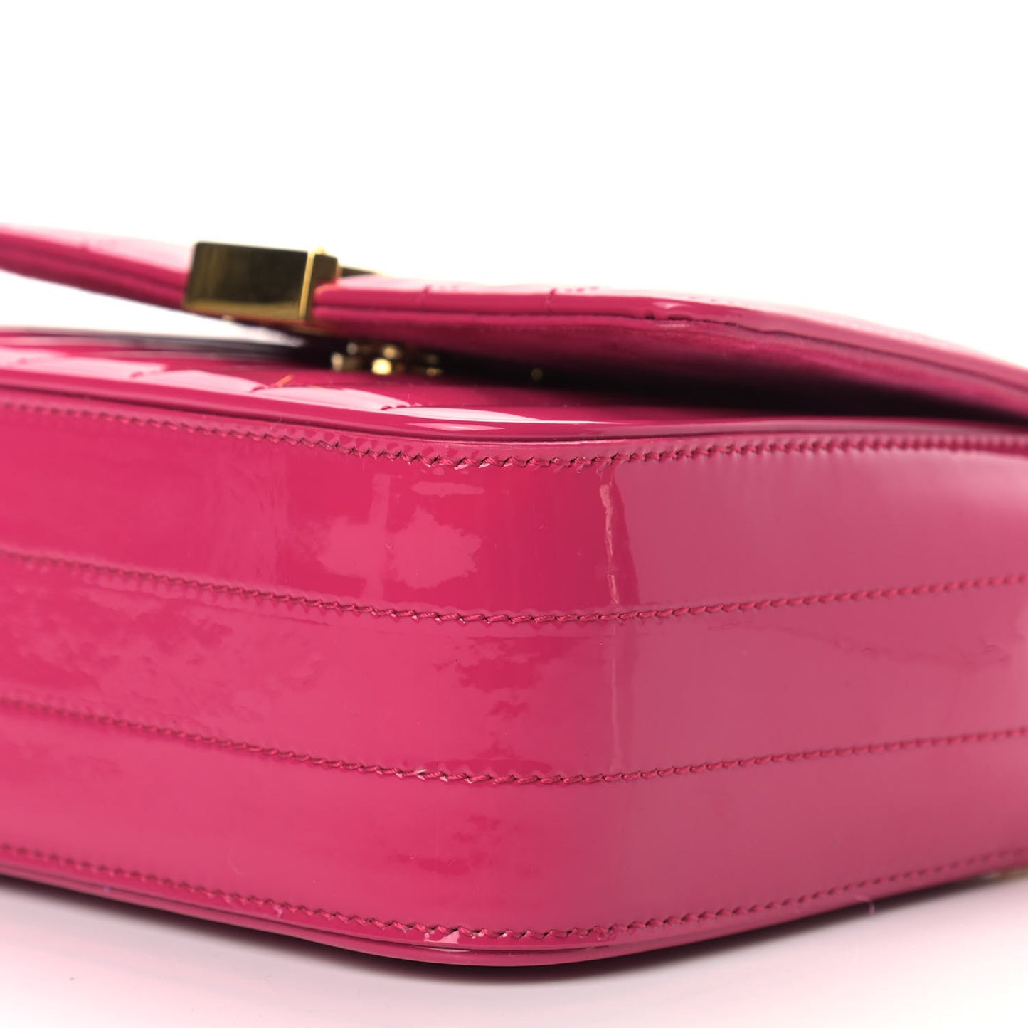 Patent Matelasse Monogram Small Vicky Chain Bag Bubblegum