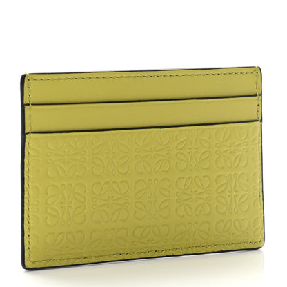 Loewe Calfskin Embossed Anagram Cardholder Lime Yellow 3 of 8