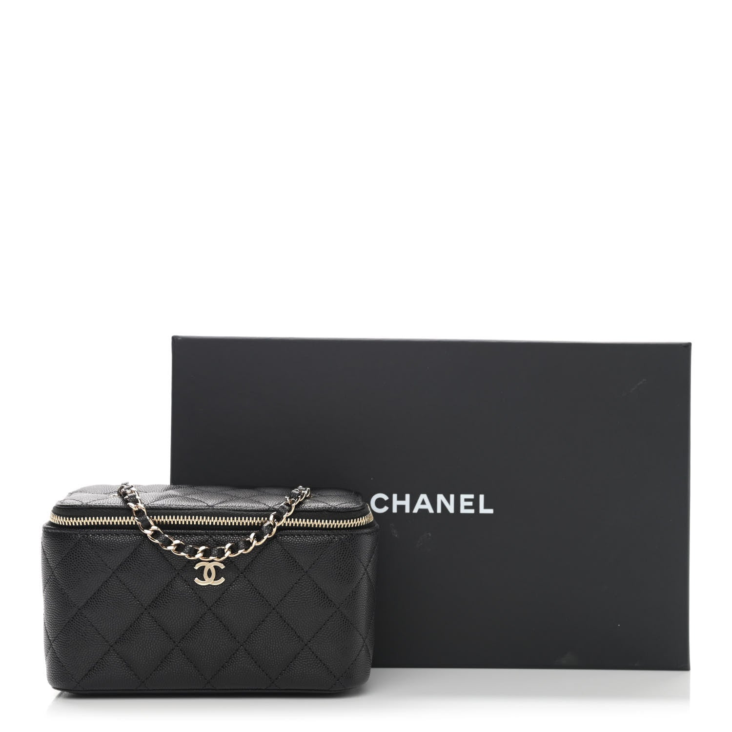 Chanel Caviar Quilted Small Vanity Case With Chain Black 11 of 11