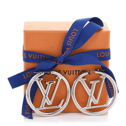Louis Vuitton Palladium Louise Hoop Earrings Silver 5 of 5