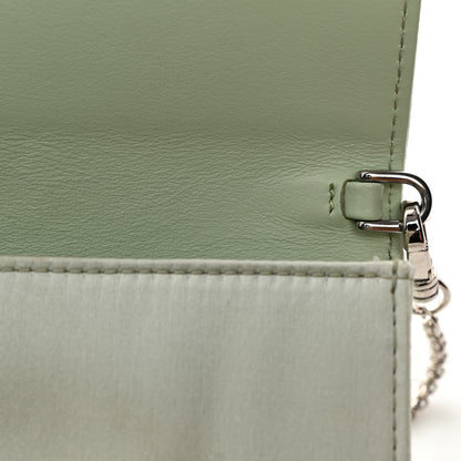 Prada Satin Crystal Metal Triangle Logo Card Holder With Strap Acqua 14 of 19