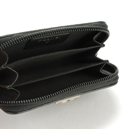 Chanel Caviar Quilted Boy Zip Around Coin Purse Wallet Black 5 of 7