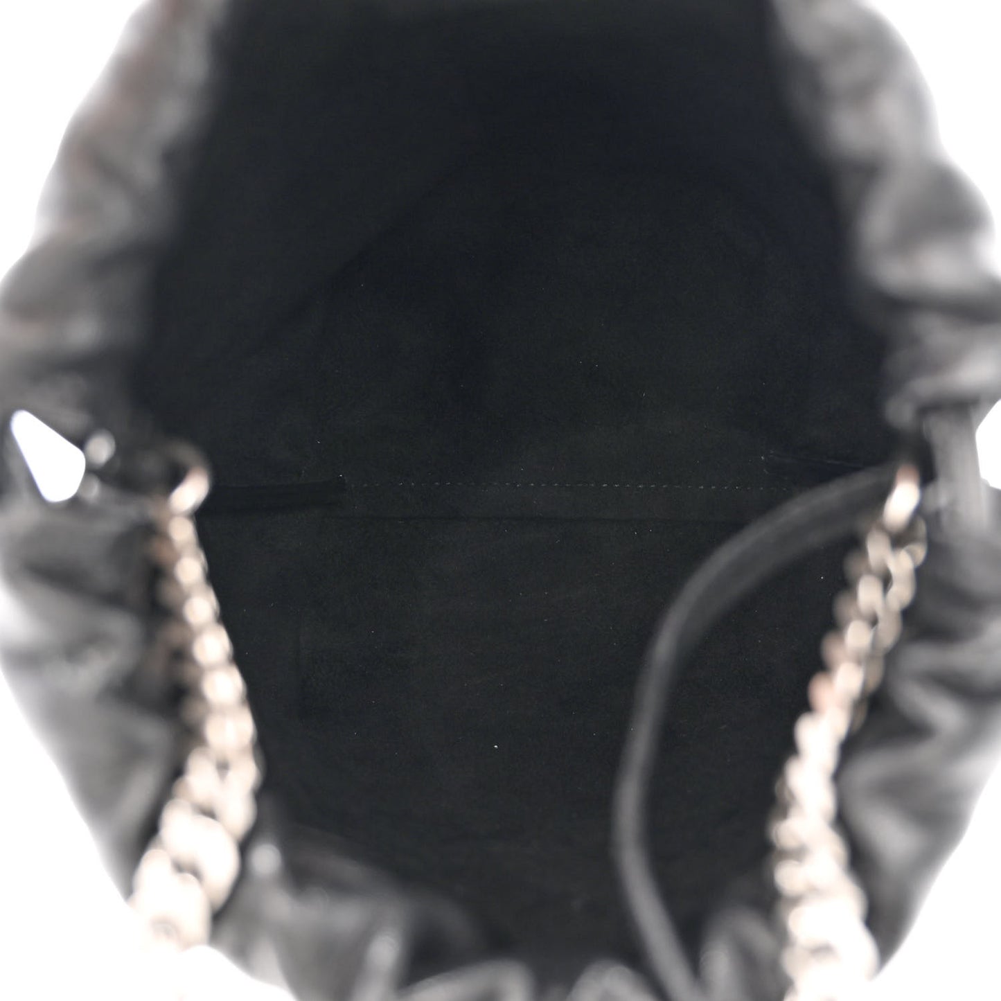 Lambskin Small Teddy Bucket Bag Black