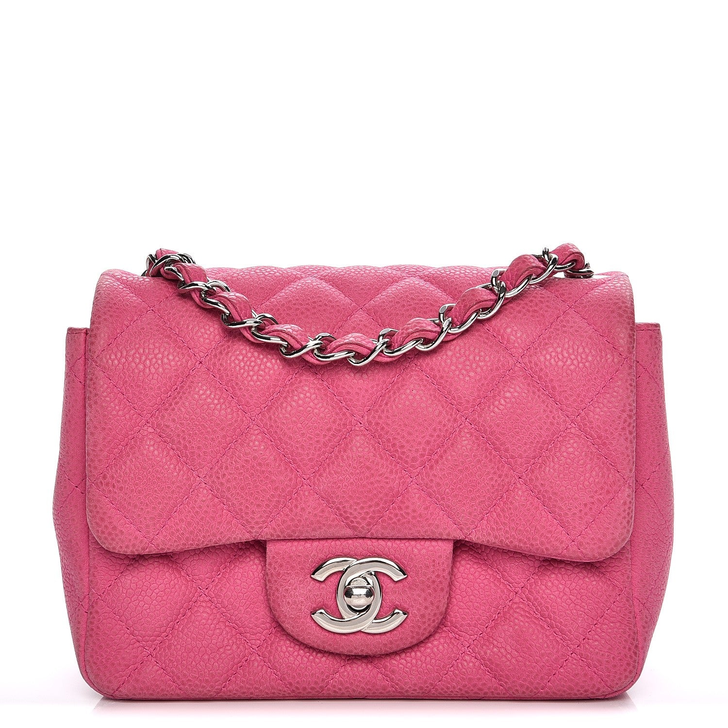 Chanel Iridescent Caviar Quilted Mini Square Flap Hot Pink 1 of 11