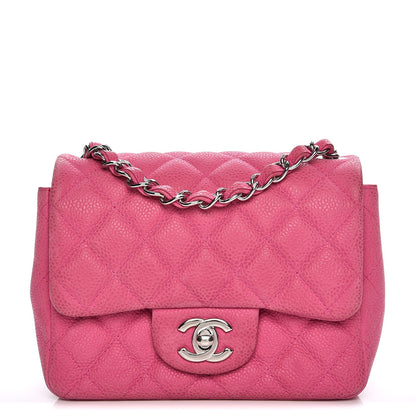 Chanel Iridescent Caviar Quilted Mini Square Flap Hot Pink 1 of 11