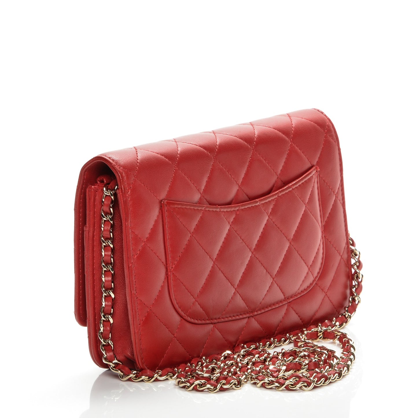 Lambskin Emoticon Wallet on Chain WOC Red