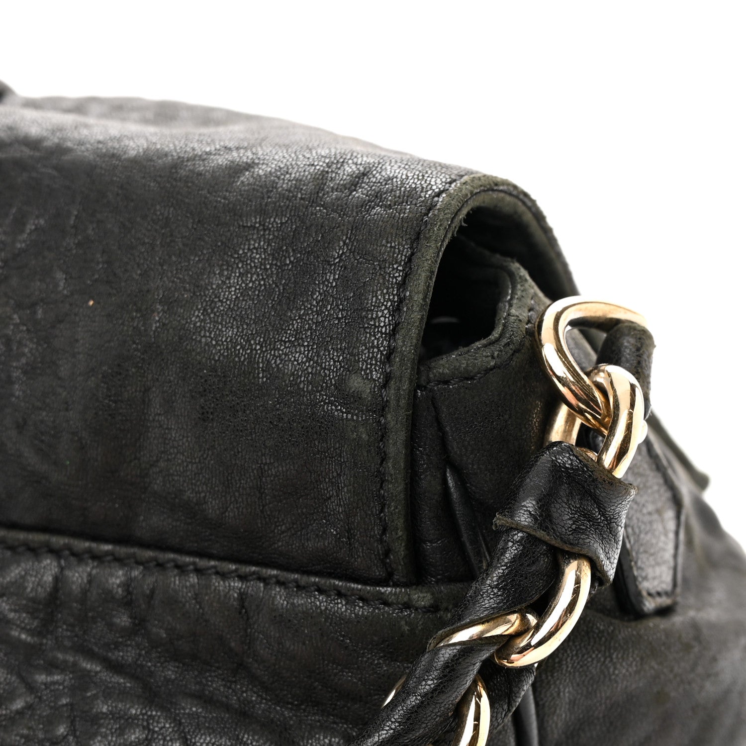 Fendi Crinkled Lambskin Mia Shoulder Flap Black 15 of 17