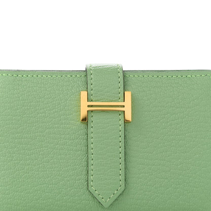 Hermes Chevre Mysore Mini Bearn Wallet Vert Criquet 10 of 11