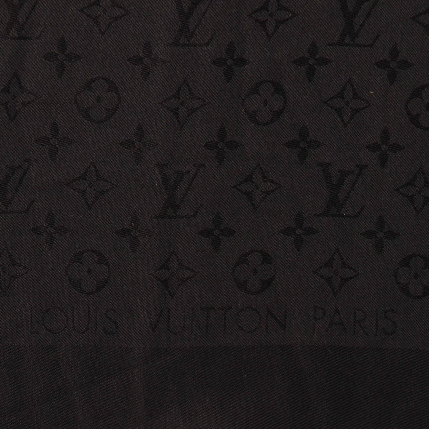 Silk Wool Monogram Shawl Black