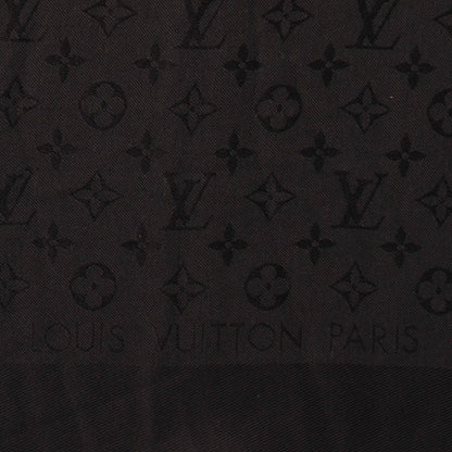 Louis Vuitton Silk Wool Monogram Shawl Black 4 of 5