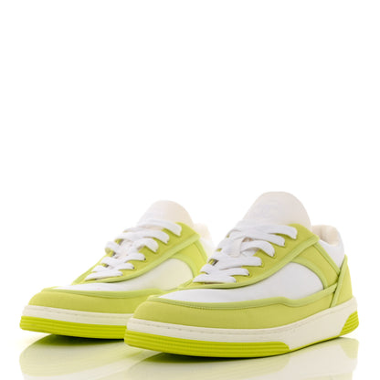 Chanel Fabric Womens Logo Sneakers 39.5 Green 3 of 10