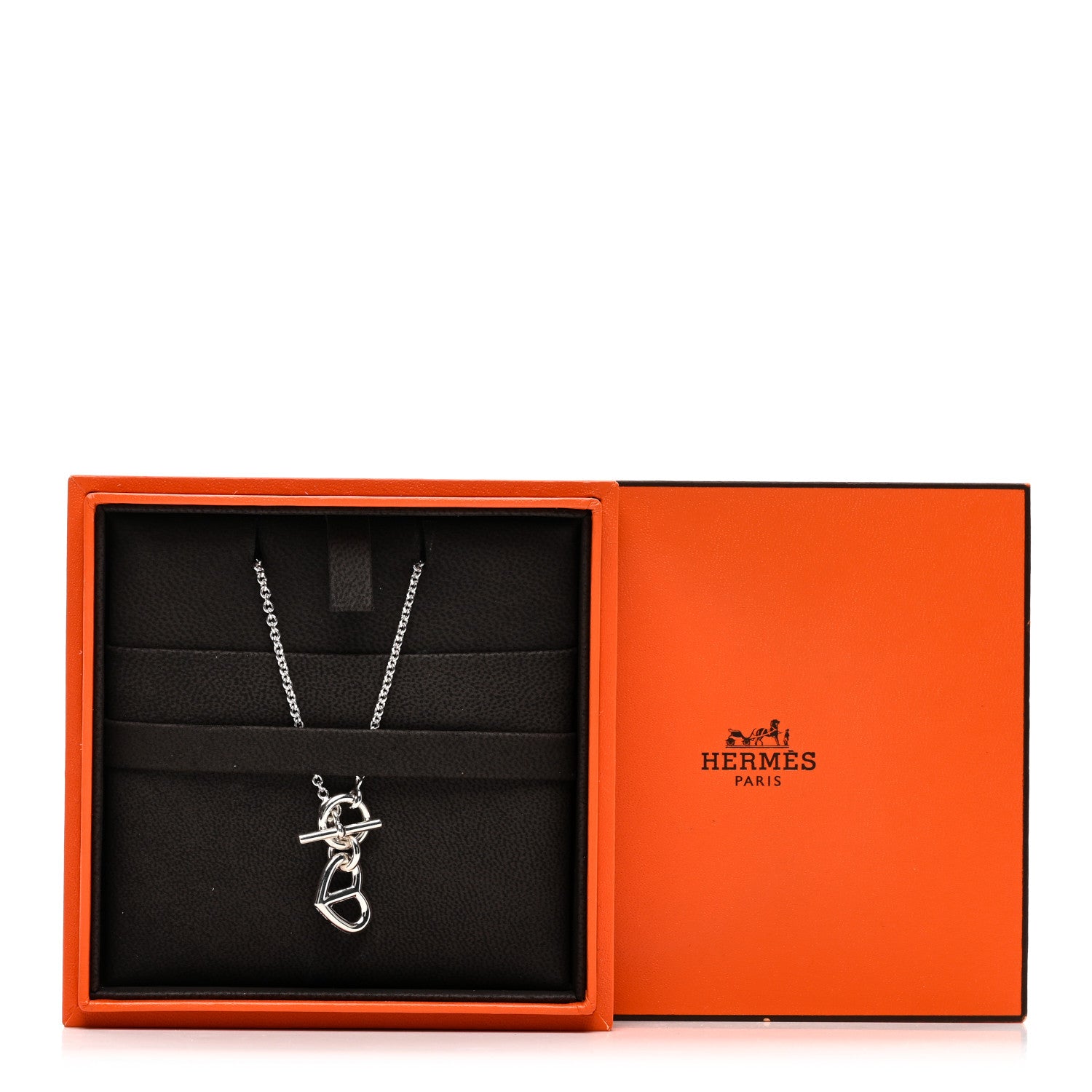 Hermes Sterling Silver Chaine D'Ancre Heart Toggle Necklace