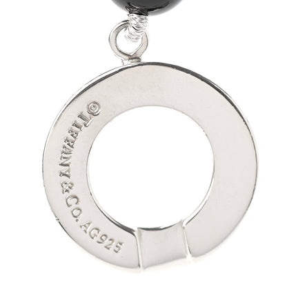 Tiffany Sterling Silver Black Onyx Bead Toggle Necklace 5 of 6