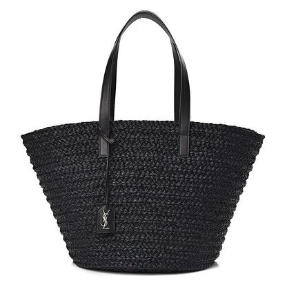 Saint Laurent Raffia Medium Panier Bag Black 1 of 9