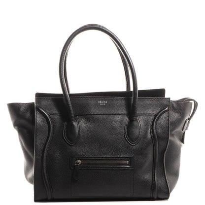 Celine Drummed Leather Shoulder Luggage Black 1 of 18