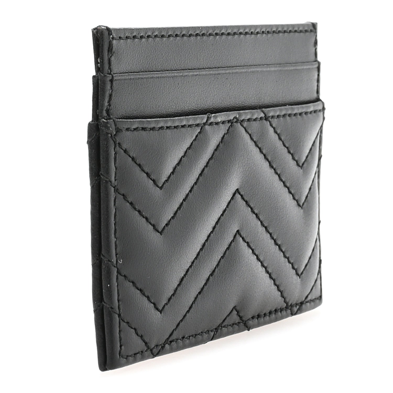 Gucci Calfskin Matelasse GG Marmont Card Holder Black 3 of 7