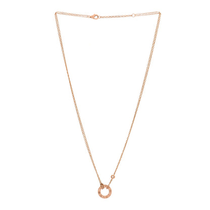 Cartier 18K Pink Gold 2 Diamond LOVE Necklace 3 of 5