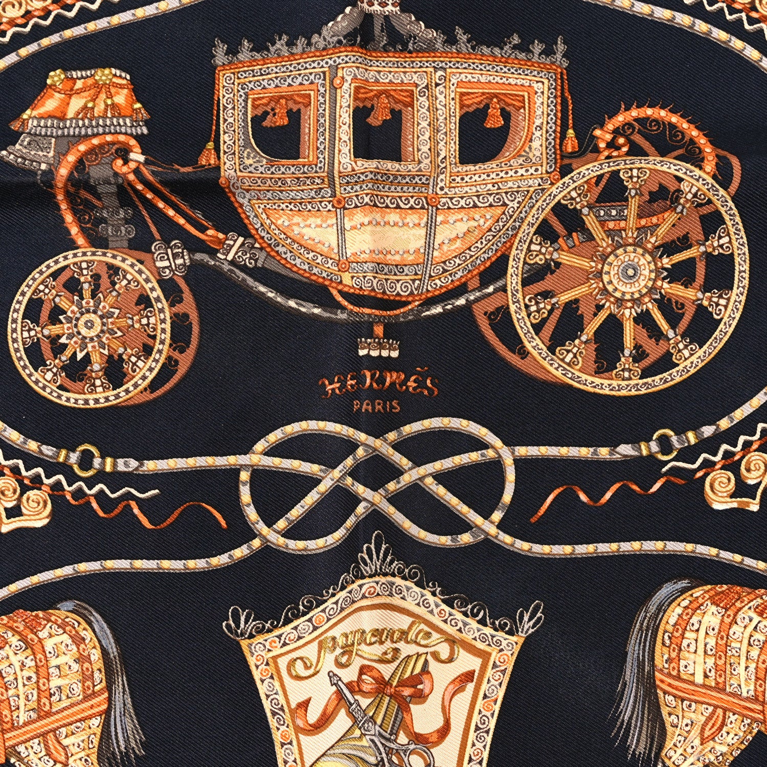Hermes Silk Paperoles Pocket Square Scarf 45 2 of 3