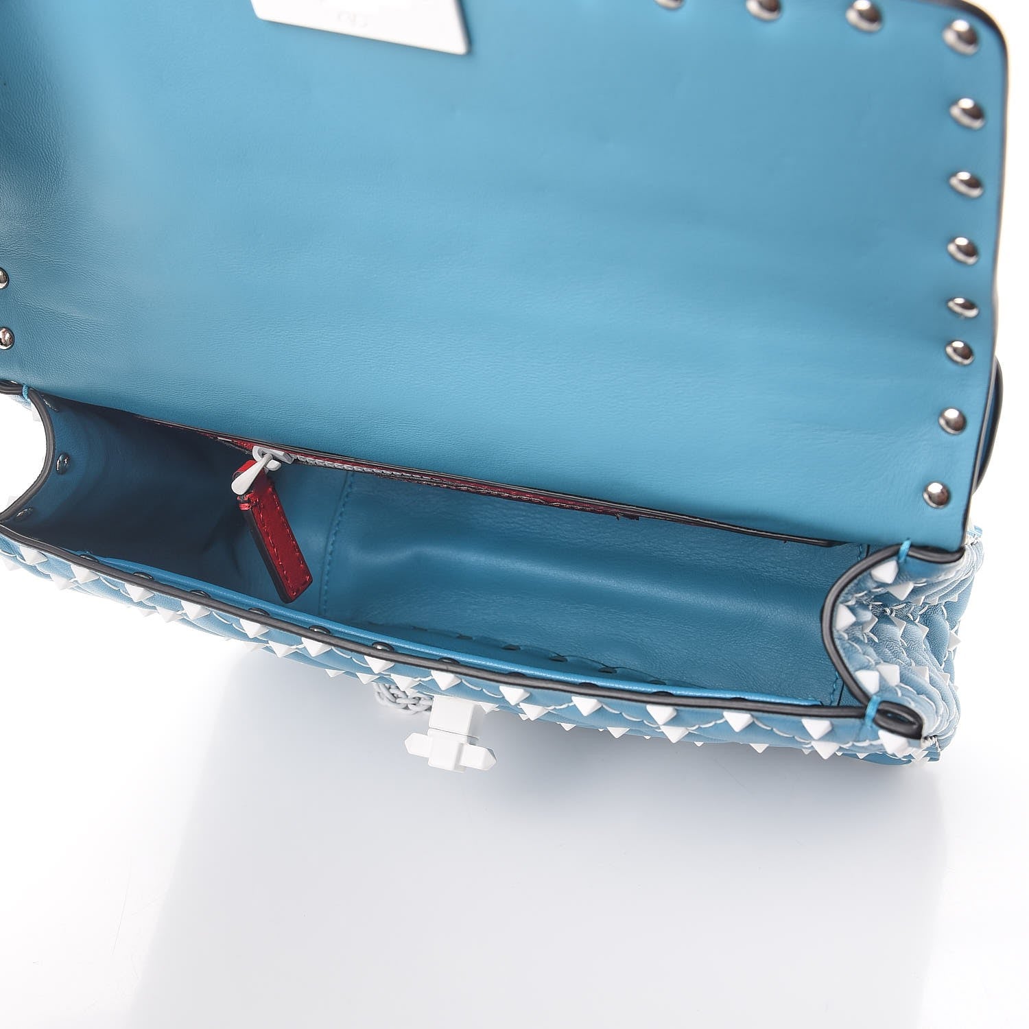 Valentino Garavani Lambskin Medium Free Rockstud Spike Shoulder Bag Cerulean 5 of 7
