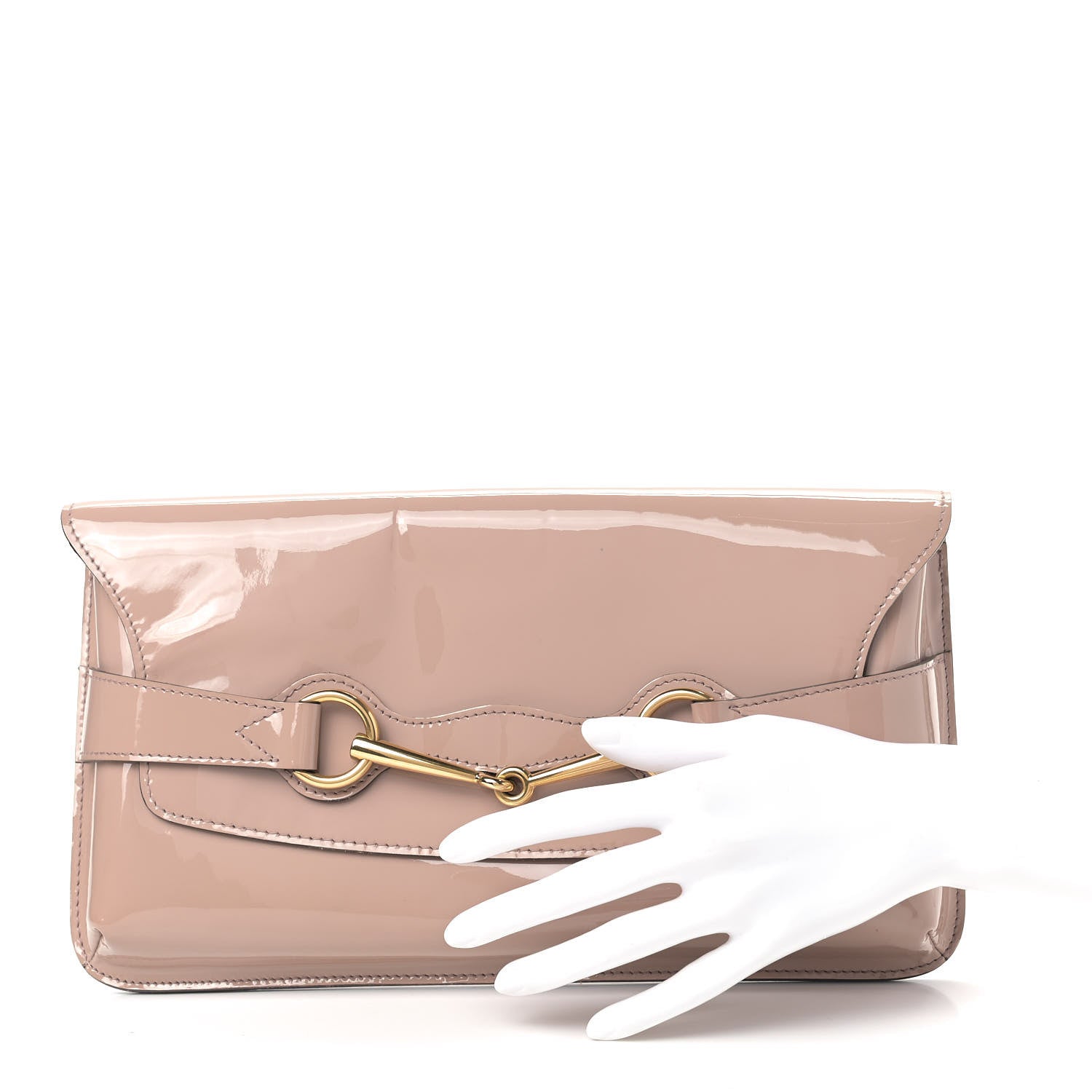 Gucci Patent Large Bright Bit Clutch Dark Cipria 2 of 13