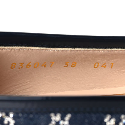 Gucci Denim Crystal GG Monogram Horsebit Womens Jordaan Loafers 38 Deep Blue Blue Milad 9 of 10