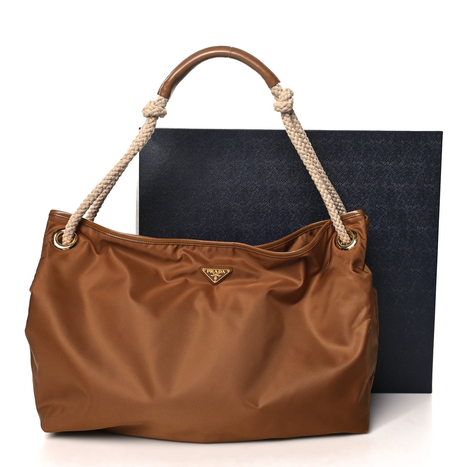 Prada Re-Nylon Triangle Large Mariner Shoulder Bag Brandy 11 of 11