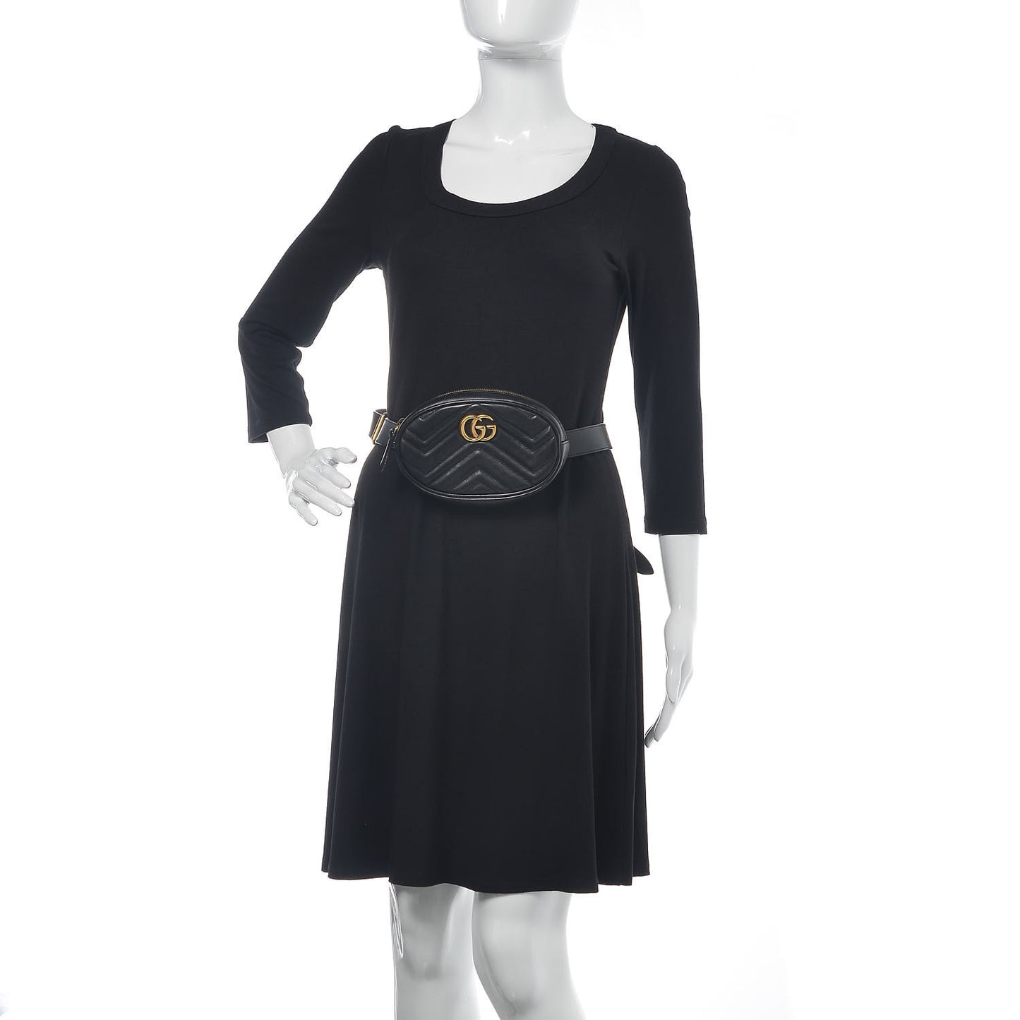 Calfskin Matelasse GG Marmont Belt Bag 105 42 Black