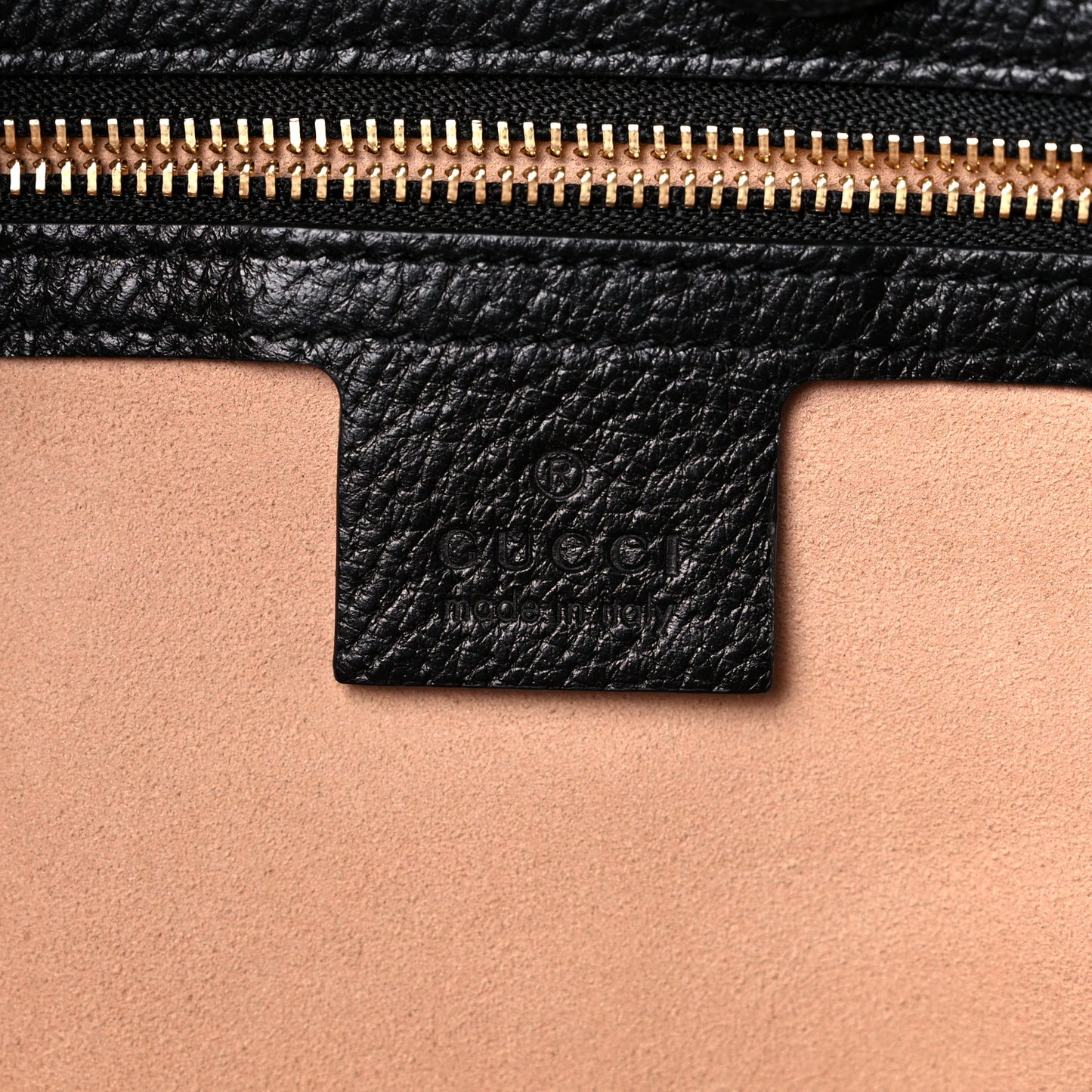 Textured Calfskin Web Medium Ophidia Shopping Tote Black