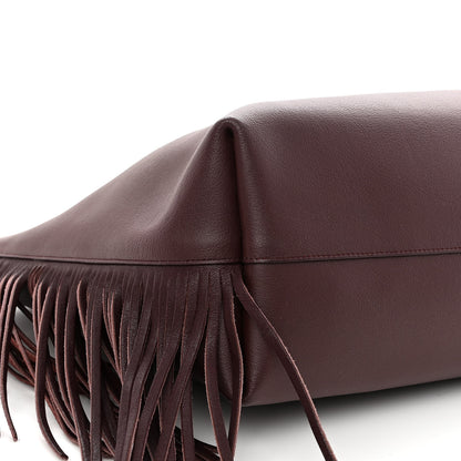 Saint Laurent Calfskin Large Fringe Shopping Tote Amaranto 8 of 11