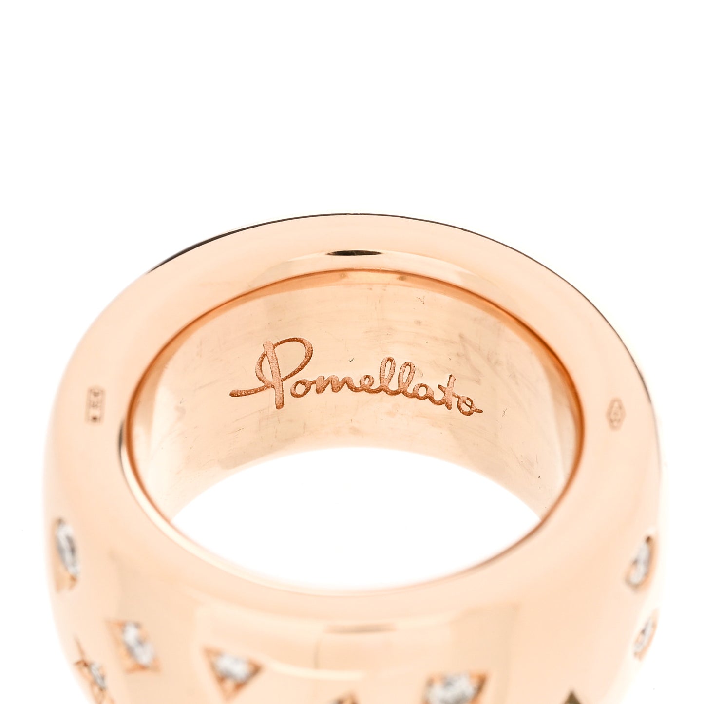 18K Rose Gold Diamond Maxi Iconica Band Ring 52 6