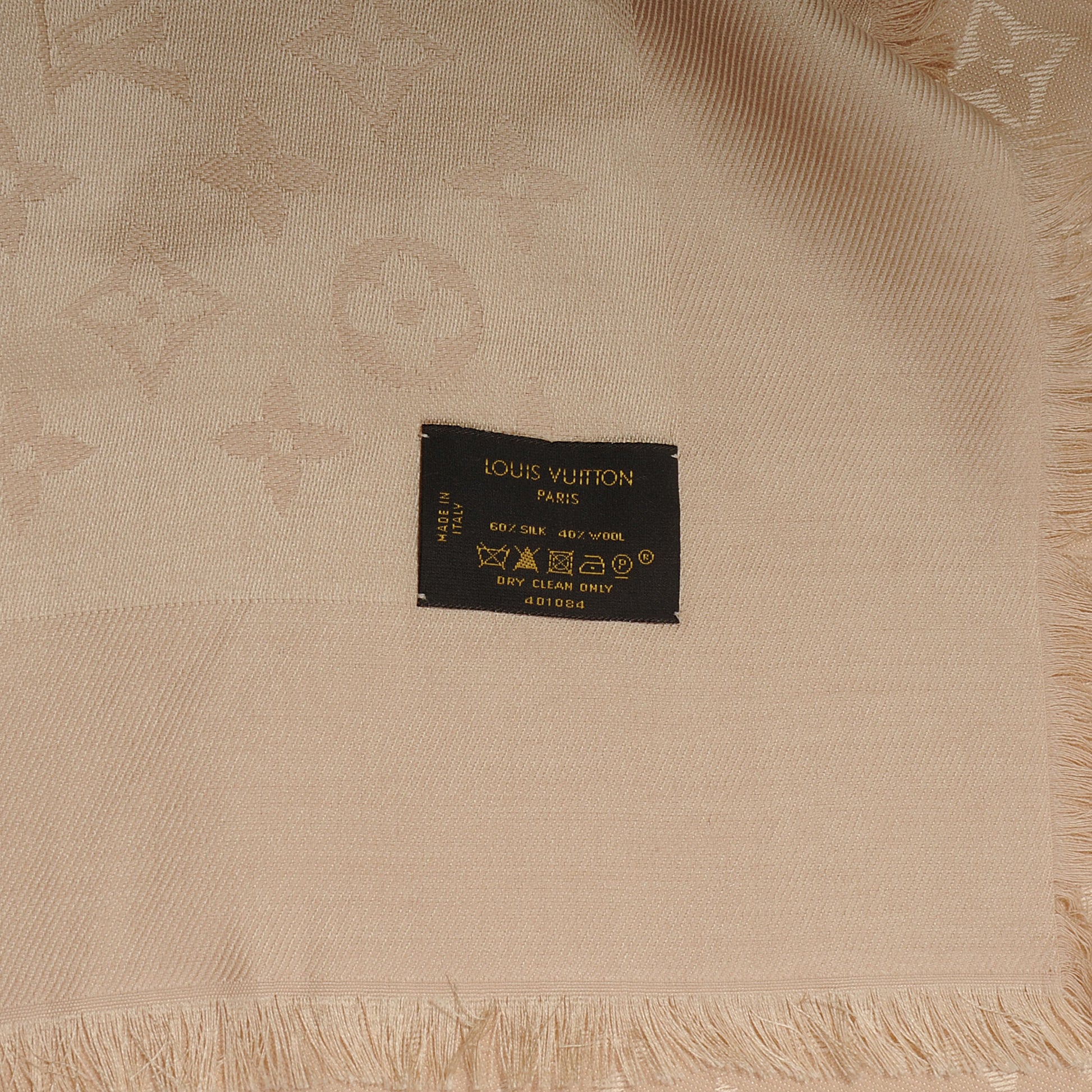 Louis Vuitton Wool Silk Monogram Shawl Nude 5 of 5