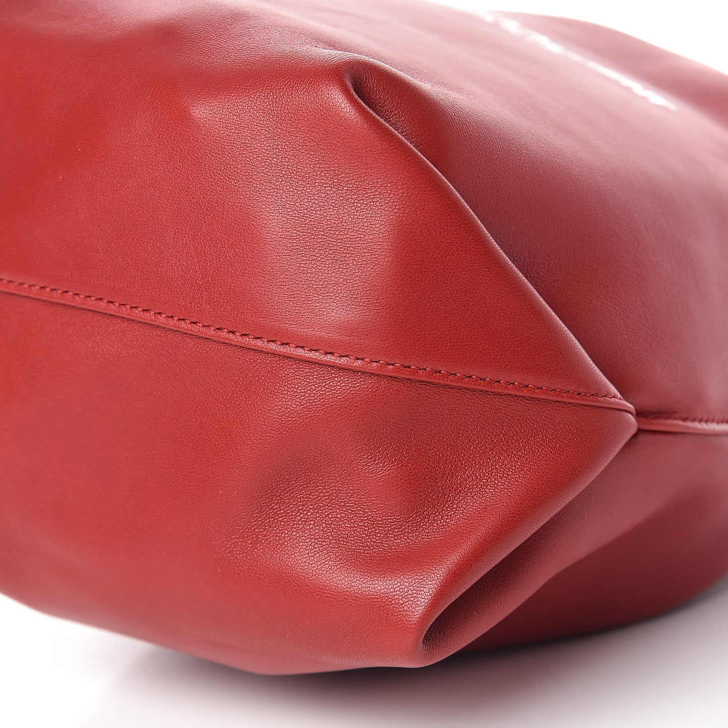 Lambskin Small Teddy Bucket Bag Red