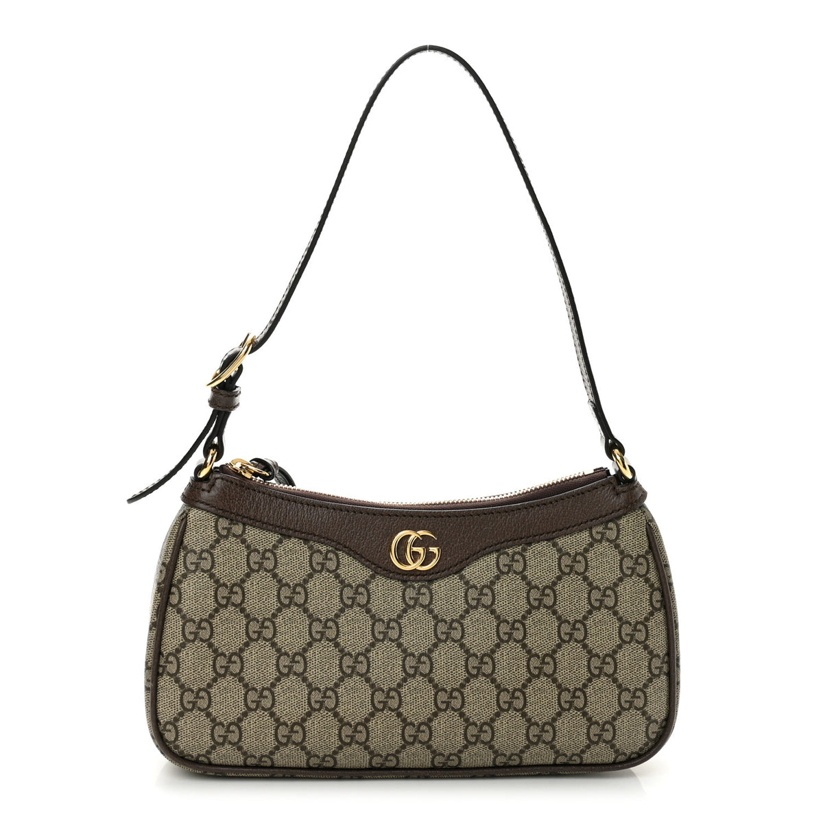 Gucci GG Supreme Monogram Textured Dollar Calfskin Small Ophidia Hobo Beige Ebony New Acero 1 of 12