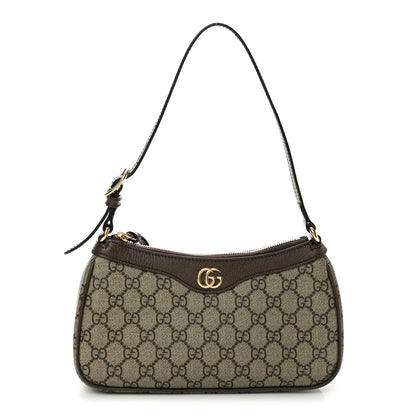 Gucci GG Supreme Monogram Textured Dollar Calfskin Small Ophidia Hobo Beige Ebony New Acero 1 of 12