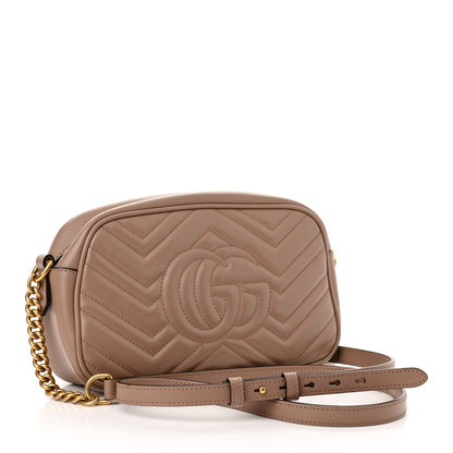 Gucci Calfskin Matelasse Small GG Marmont Chain Shoulder Bag Porcelain Rose 3 of 11