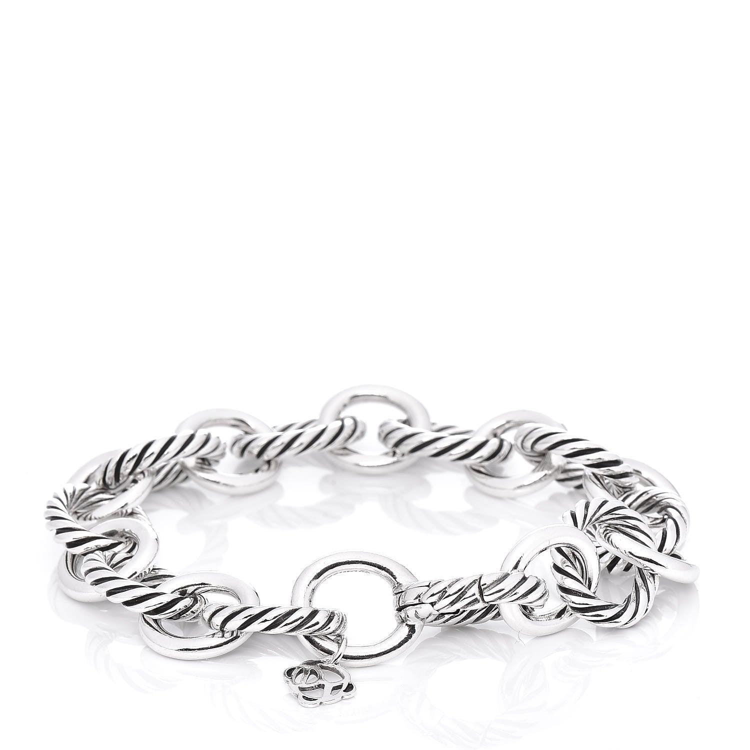 David Yurman Sterling Silver 12mm Large Oval Link Bracelet 3 of 4
