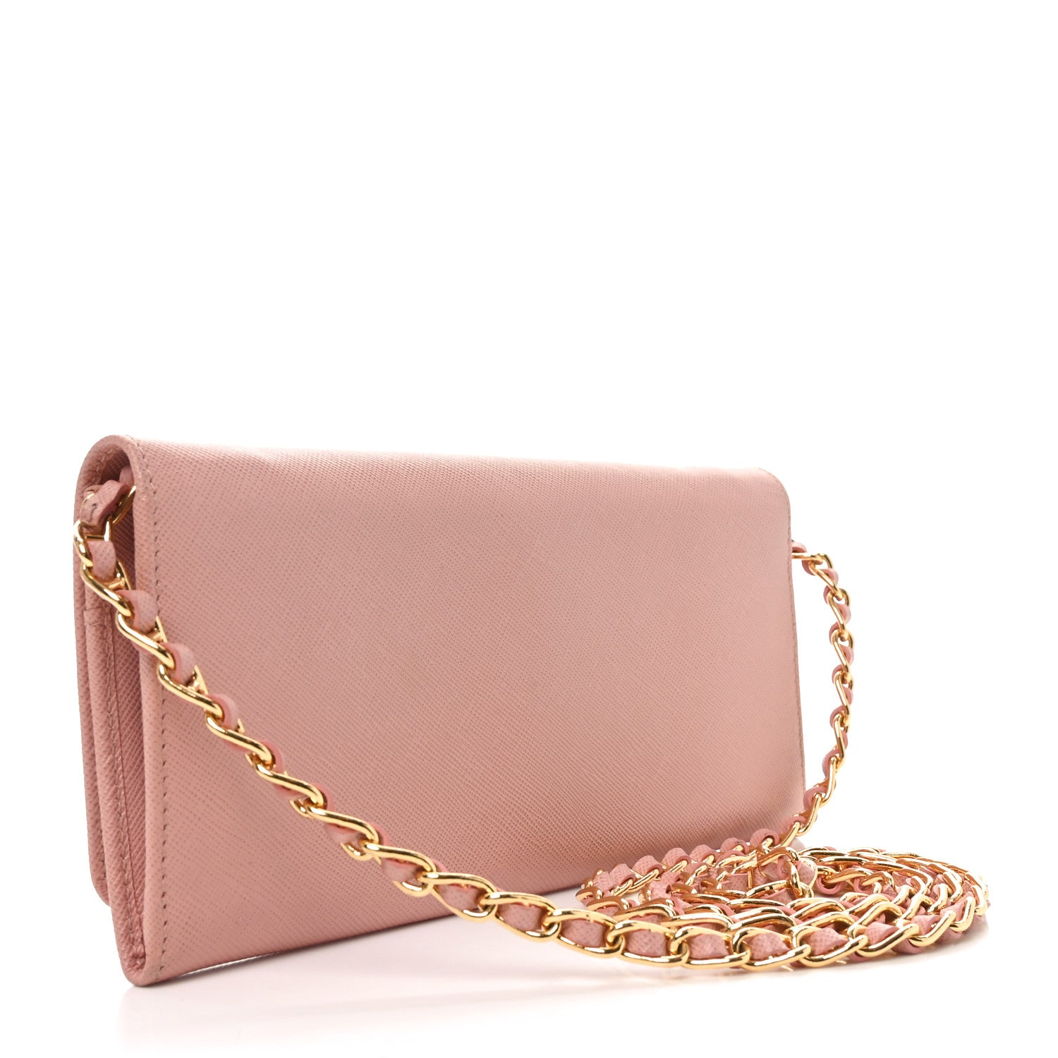 Prada Saffiano Wallet on Chain Pink 3 of 9