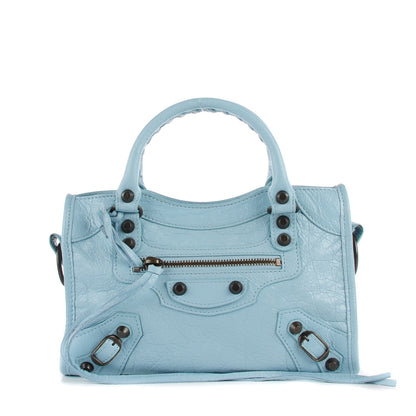 Balenciaga Agneau Classic Hardware Mini City Bleu Dragee 1 of 12