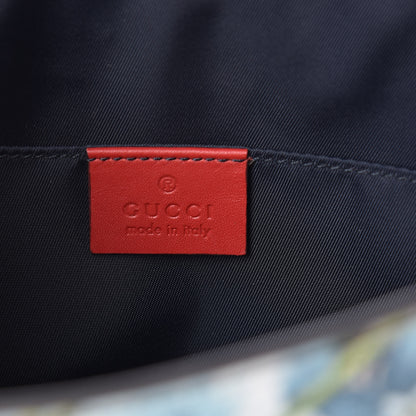 Gucci GG Supreme Monogram Blooms Large Cosmetic Case Beige Blue Navy Hibiscus Red 6 of 11