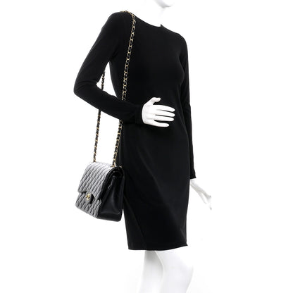 Chanel Lambskin Quilted Jumbo Double Flap Black 2 of 9