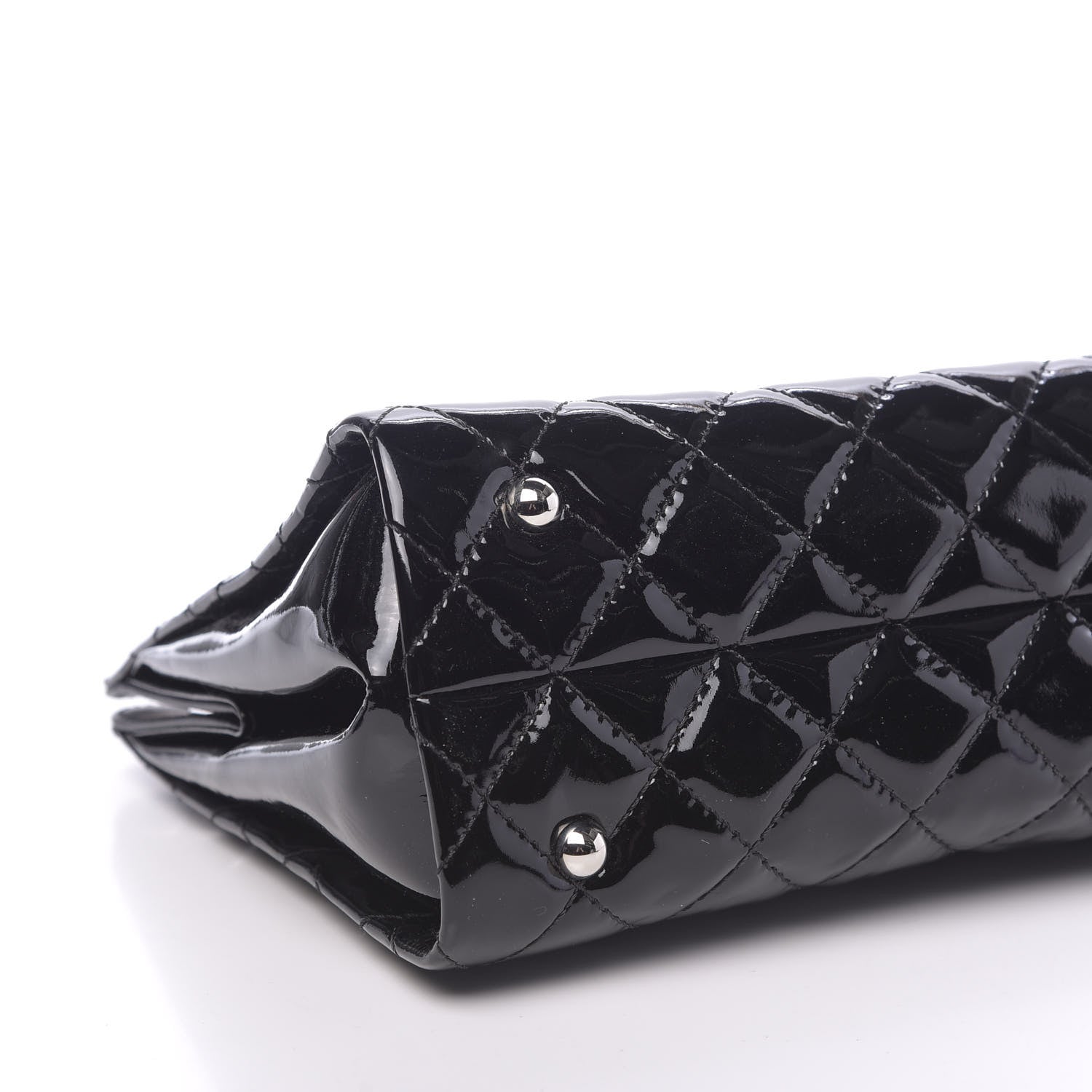 Chanel Patent Quilted Timeless CC Shopping Tote Black 9 of 14